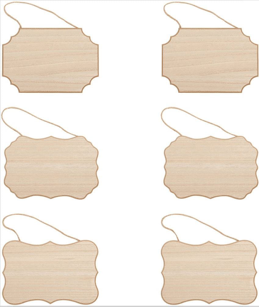 Unpolished Hanging Wooden Sign Wooden Plaque Board Piece Home School Art