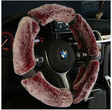 Car Steering Wheel Cover Winter Plush Steering Wheel Cover Korea Diamond Fashion Cute Handle Cover Car Accessories