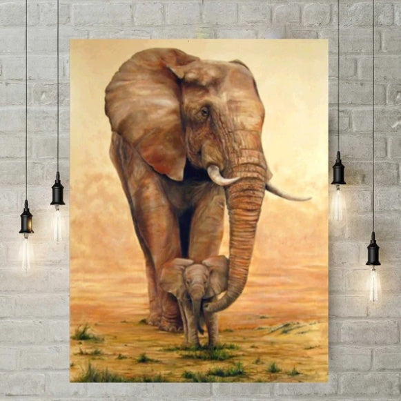 5D Diamond Painting-Elephant Family