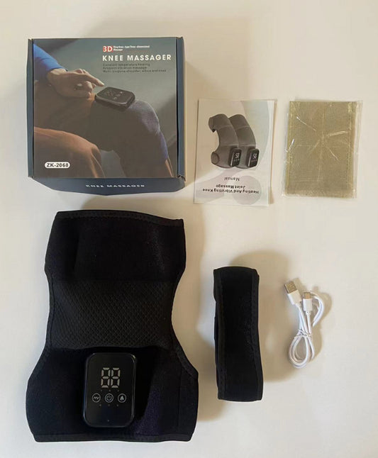 New Knee Pad Button Controlled Vibration Warmth And Hot Compress Massager