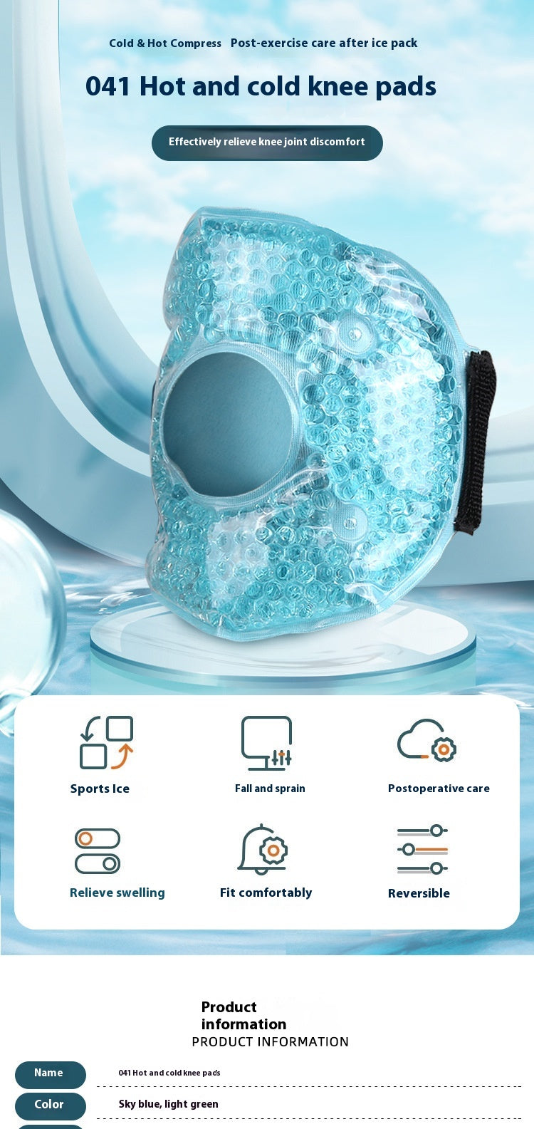 Cold And Hot Compress Soft Gel Ice Compress Bandage Knee Pad Wrist Elbow